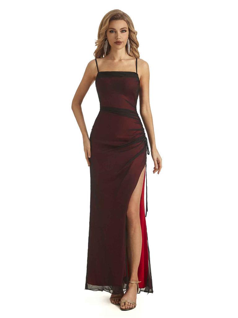 Ball Gown Spaghetti Straps Black Prom Dress – daisystyledress